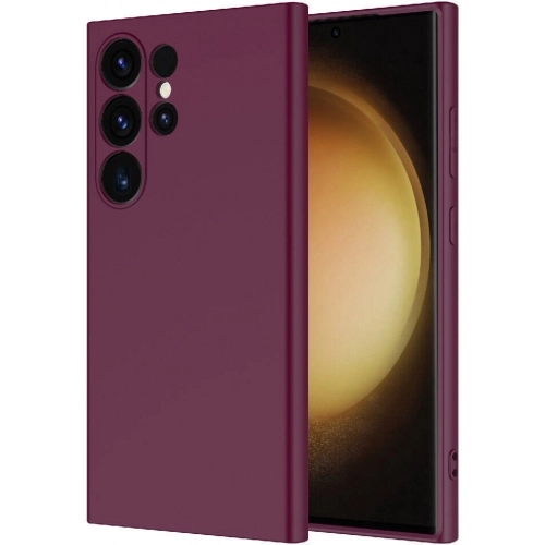 Samsung Galaxy S24 Ultra Kılıf İçi Kadife Mat Mara Lansman Silikon Kapak  - Koyu Mor