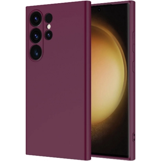 Samsung Galaxy S24 Ultra Kılıf İçi Kadife Mat Mara Lansman Silikon Kapak  - Koyu Mor