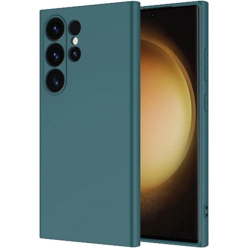 Samsung Galaxy S24 Ultra Kılıf İçi Kadife Mat Mara Lansman Silikon Kapak  - Koyu Yeşil