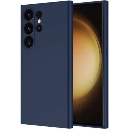 Samsung Galaxy S24 Ultra Kılıf İçi Kadife Mat Mara Lansman Silikon Kapak  - Lacivert