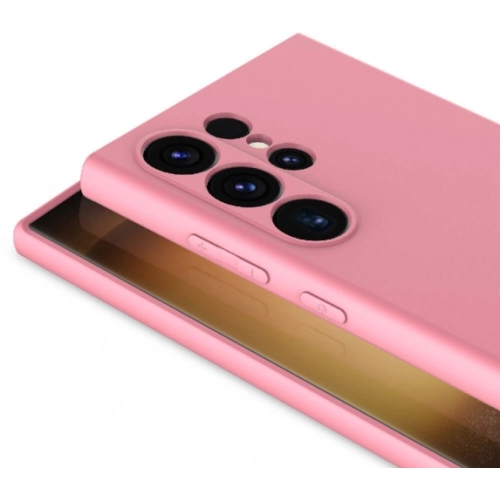 Samsung Galaxy S24 Ultra Kılıf İçi Kadife Mat Mara Lansman Silikon Kapak - Pembe