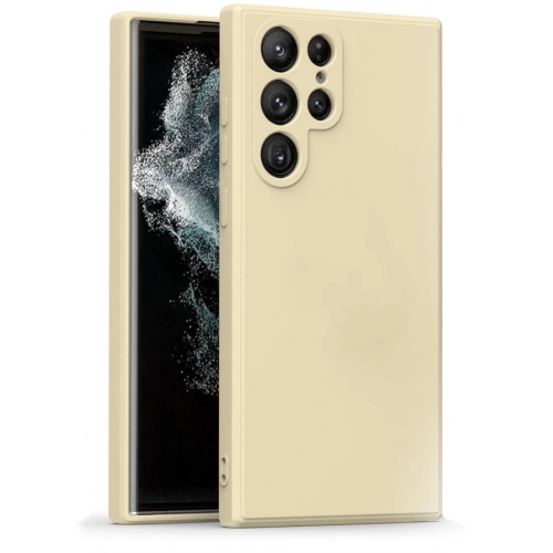 Samsung Galaxy S24 Ultra Kılıf İnce Soft Mat Renkli Esnek Silikon Kapak - Gold