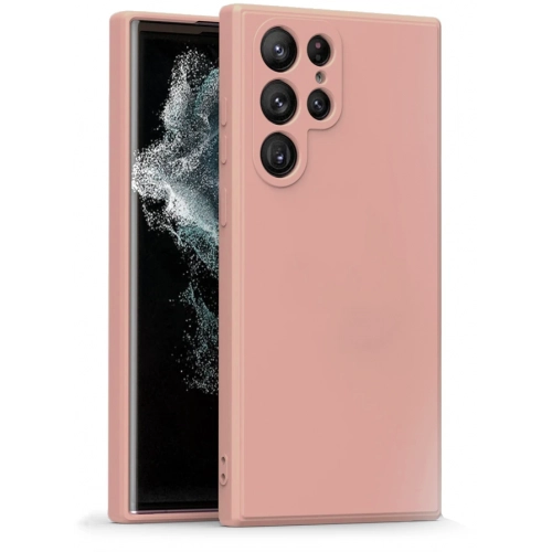 Samsung Galaxy S24 Ultra Kılıf İnce Soft Mat Renkli Esnek Silikon Kapak - Rose Gold