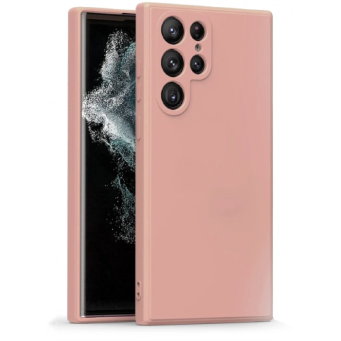 Samsung Galaxy S24 Ultra Kılıf İnce Soft Mat Renkli Esnek Silikon Kapak - Rose Gold