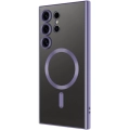 Samsung Galaxy S24 Ultra Kılıf Kamera Korumalı Şeffaf Magsafe Wireless Şarj Özellikli Demre Kapak - Koyu Mor
