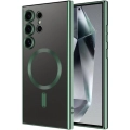Samsung Galaxy S24 Ultra Kılıf Kamera Korumalı Şeffaf Magsafe Wireless Şarj Özellikli Demre Kapak - Siyah
