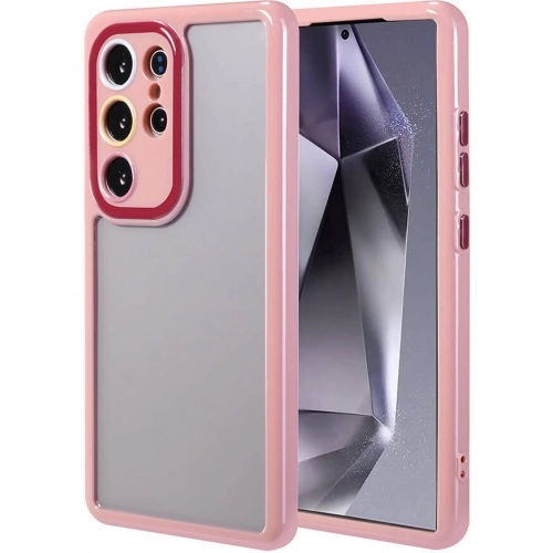 Samsung Galaxy S24 Ultra Kılıf Kamera Korumalı Renkli Kenar ve Çerçeve Tasarımlı Vitamin Kapak - Mürdüm