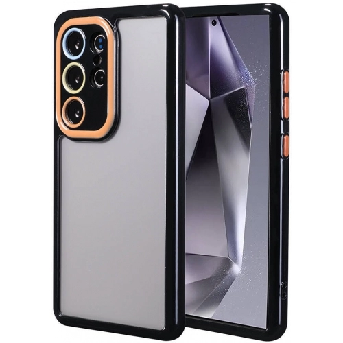 Samsung Galaxy S24 Ultra Kılıf Kamera Korumalı Renkli Kenar ve Çerçeve Tasarımlı Vitamin Kapak - Siyah