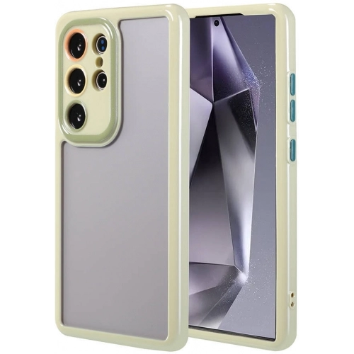 Samsung Galaxy S24 Ultra Kılıf Kamera Korumalı Renkli Kenar ve Çerçeve Tasarımlı Vitamin Kapak - Yeşil