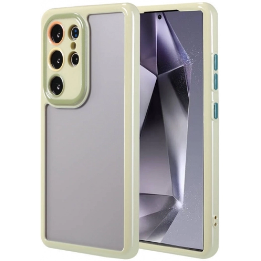 Samsung Galaxy S24 Ultra Kılıf Kamera Korumalı Renkli Kenar ve Çerçeve Tasarımlı Vitamin Kapak - Yeşil