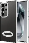 Samsung Galaxy S24 Ultra Kılıf Kamera Korumalı Silikon Logo Açık Omega Kapak - Gümüş