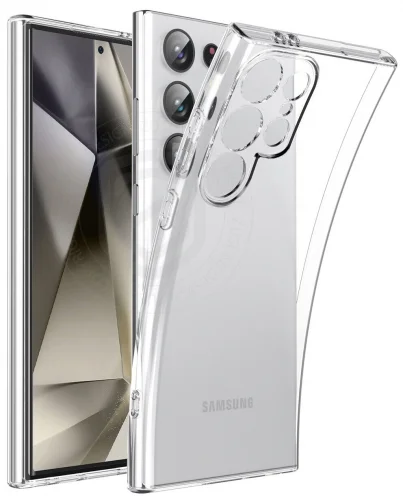 Samsung Galaxy S24 Ultra Kılıf Kamera Lens Korumalı Esnek Süper Silikon 0.3mm - Şeffaf