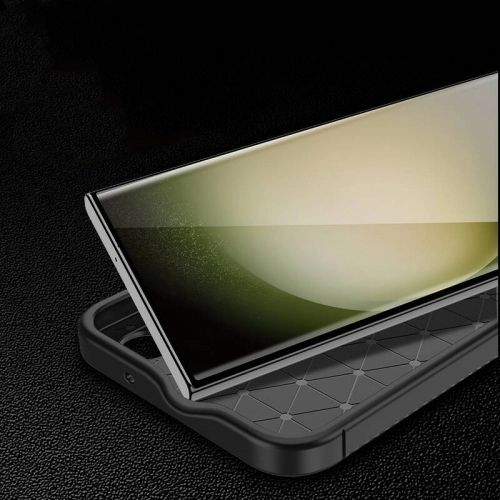 Samsung Galaxy S24 Ultra Kılıf Silikon Parmak İzi Bırakmayan Karbon Soft Negro Kapak - Siyah