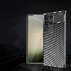 Samsung Galaxy S24 Ultra Kılıf Karbon Serisi Mat Fiber Silikon Negro Kapak - Siyah