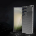 Samsung Galaxy S24 Ultra Kılıf Silikon Parmak İzi Bırakmayan Karbon Soft Negro Kapak - Siyah