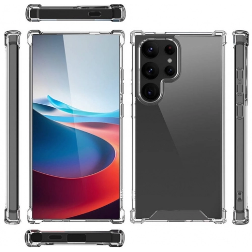 Samsung Galaxy S24 Ultra Kılıf Silikon Köşe Korumalı Airbag Darbe Emici Kapak - Şeffaf
