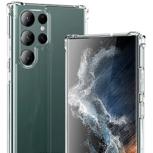 Samsung Galaxy S24 Ultra Kılıf Silikon Köşe Korumalı Airbag Darbe Emici Kapak - Şeffaf