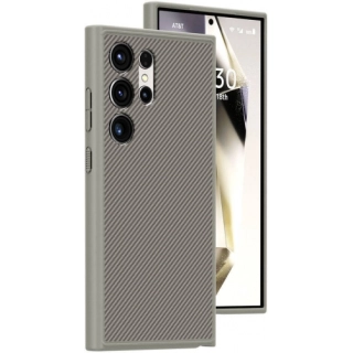 Samsung Galaxy S24 Ultra Kılıf Magsafe Şarj Özellikli Karbon Fiber Görünümlü T-Karbon Kapak - Titanyum-Gri