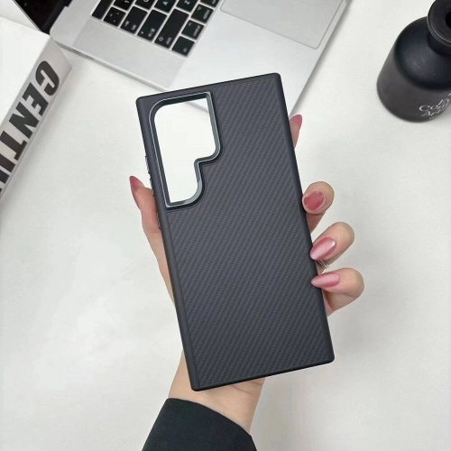 Samsung Galaxy S24 Ultra Kılıf Magsafe Şarj Özellikli Karbon Fiber Görünümlü TPU Zore Troy Kapak - Gümüş