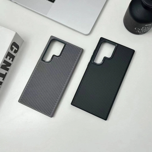 Samsung Galaxy S24 Ultra Kılıf Magsafe Şarj Özellikli Karbon Fiber Görünümlü TPU Zore Troy Kapak - Siyah