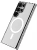 Samsung Galaxy S24 Ultra Kılıf Magsafe Şarj Özellikli Şeffaf Sert PC Embos Kapak - Şeffaf