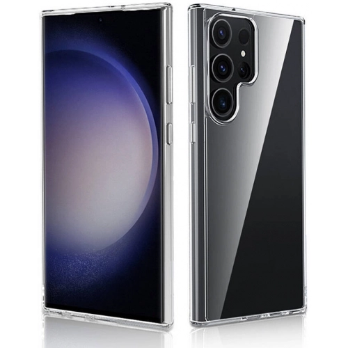 Samsung Galaxy S24 Ultra Kılıf Sert Arka Yüzey İnce Droga Kapak - Şeffaf
