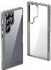 Samsung Galaxy S24 Ultra  Kılıf Şeffaf Sert PC Arka Yüzey Tasarımlı Edo Kapak - Gri