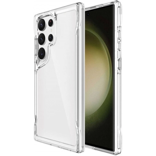 Samsung Galaxy S24 Ultra Kılıf Şeffaf TPU Kenarları Esnek Crystal T-Max Kapak - Şeffaf