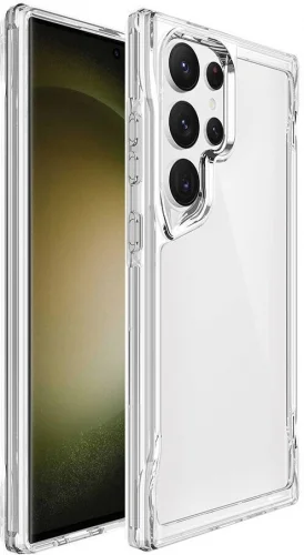 Samsung Galaxy S24 Ultra Kılıf Şeffaf TPU Kenarları Esnek Crystal T-Max Kapak - Şeffaf