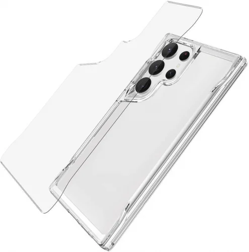 Samsung Galaxy S24 Ultra Kılıf Şeffaf TPU Kenarları Esnek Crystal T-Max Kapak - Şeffaf