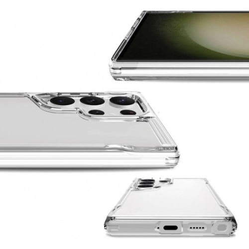 Samsung Galaxy S24 Ultra Kılıf Şeffaf TPU Kenarları Esnek Crystal T-Max Kapak - Şeffaf