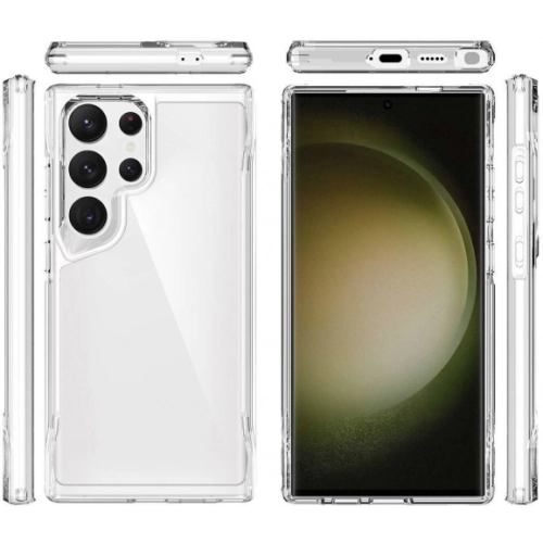 Samsung Galaxy S24 Ultra Kılıf Şeffaf TPU Kenarları Esnek Crystal T-Max Kapak - Şeffaf