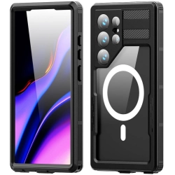 Samsung Galaxy S24 Ultra Kılıf Su Geçirmez Toza Dayanıklı IP68 Sertifikalı 360 Tam Koruma Kapak - Siyah