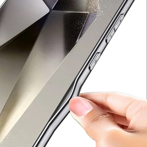 Samsung Galaxy S24 Ultra Kılıf Ultra İnce Kamera Korumalı PC + Deri Arka Yüzey X-Pro Kapak  - Siyah