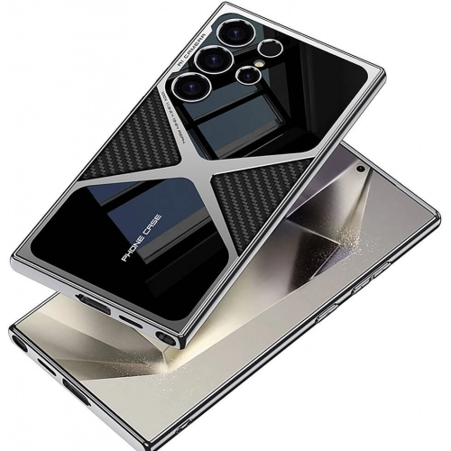 Samsung Galaxy S24 Ultra Kılıf Ultra İnce Kamera Korumalı PC + Deri Arka Yüzey X-Pro Kapak  - Siyah