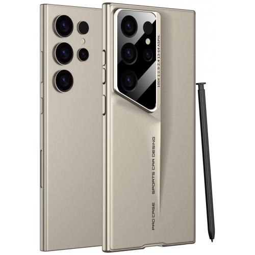 Samsung Galaxy S24 Ultra Kılıf Ultra İnce Kameralı Korumalı Sert Rubber Procase Kapak - Gold