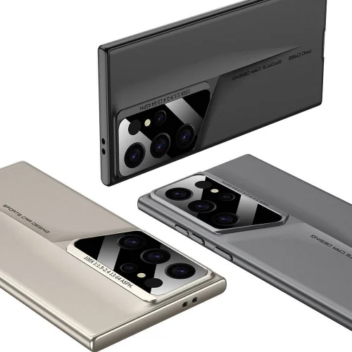 Samsung Galaxy S24 Ultra Kılıf Ultra İnce Kameralı Korumalı Sert Rubber Procase Kapak - Gold