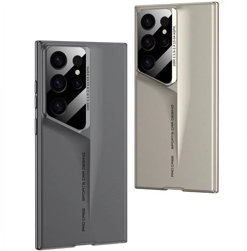 Samsung Galaxy S24 Ultra Kılıf Ultra İnce Kameralı Korumalı Sert Rubber Procase Kapak - Gri