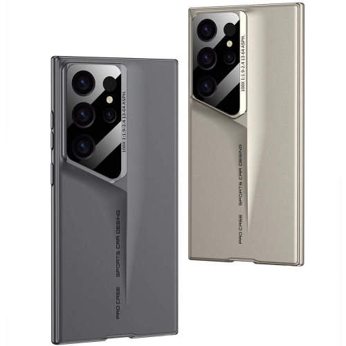 Samsung Galaxy S24 Ultra Kılıf Ultra İnce Kameralı Korumalı Sert Rubber Procase Kapak - Gri