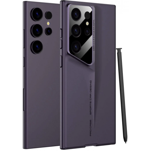 Samsung Galaxy S24 Ultra Kılıf Ultra İnce Kameralı Korumalı Sert Rubber Procase Kapak - Mor