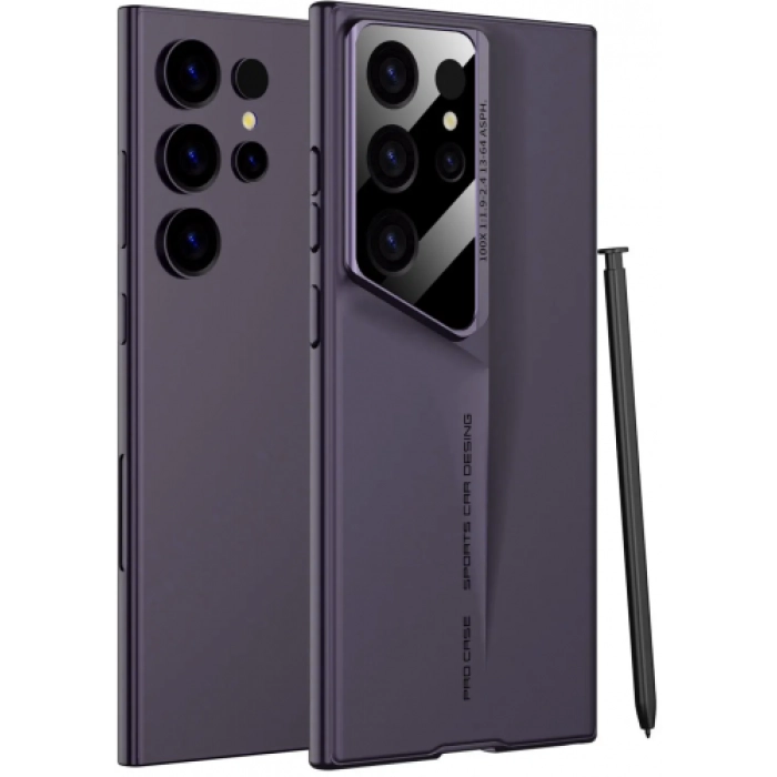 Samsung Galaxy S24 Ultra Kılıf Ultra İnce Kameralı Korumalı Sert Rubber Procase Kapak - Mor