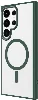 Samsung Galaxy S24 Ultra Kılıf Wireless Şarj Özellikli Zore Krom Magsafe Silikon Kapak - Koyu Yeşil