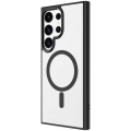 Samsung Galaxy S24 Ultra Kılıf Wireless Şarj Özellikli Zore Krom Magsafe Silikon Kapak - Siyah