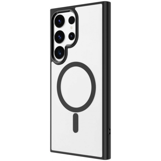 Samsung Galaxy S24 Ultra Kılıf Wireless Şarj Özellikli Zore Krom Magsafe Silikon Kapak - Siyah
