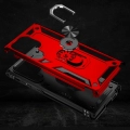 Samsung Galaxy S24 Ultra Kılıf Silikon Zırhlı Standlı Yüzüklü Mıknatıslı Tank Kapak - Kırmızı