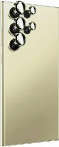 Samsung Galaxy S24 Ultra Lens Koruyucu Titanium Premium Temperli Kamera Lens Koruyucu - Sarı