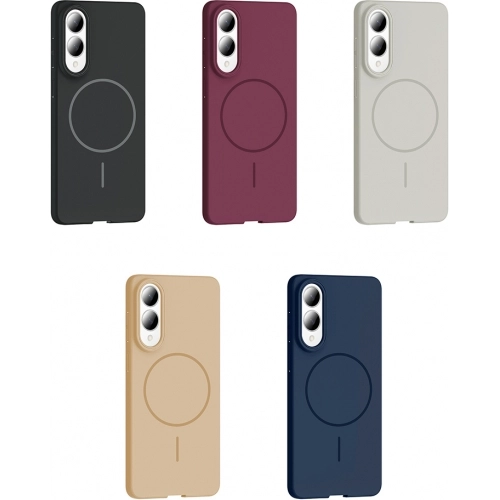 Samsung Galaxy S25 Edge ile Uyumlu Kılıf Magsafe Şarj Özellikli Ruby Silikon Kapak - Lacivert