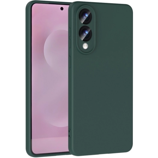 Samsung Galaxy S25 Edge Kılıf İçi Kadife Mat Mara Lansman Silikon Kapak  - Koyu Yeşil