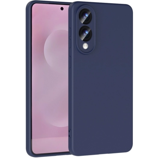Samsung Galaxy S25 Edge Kılıf İçi Kadife Mat Mara Lansman Silikon Kapak  - Lacivert