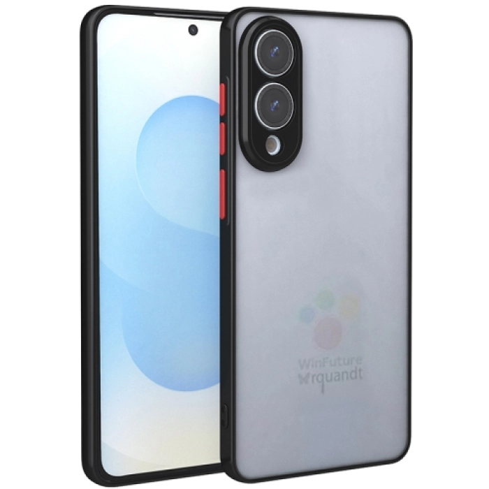 Samsung Galaxy S25 Edge Kılıf Kamera Korumalı Arkası Şeffaf Mat Silikon Kapak - Siyah